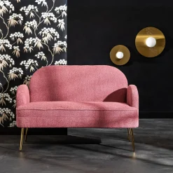 Sofa 2-osobowa ciemnoróżowa MIDNI