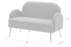 Sofa 2-osobowa ciemnoróżowa MIDNI