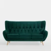 Sofa 3-osobowa ciemnozielona KELSO