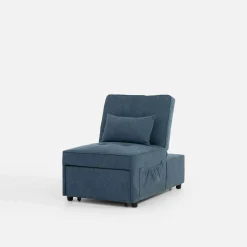 Sofa 1-osobowa rozkładana niebieska WINSLO