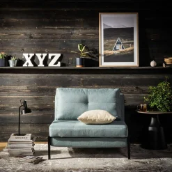 Sofa 1-osobowa rozkładana szarozielona PARKA