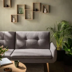 Sofa podwójnie rozkładana szara LUBERTO