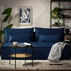 Sofa rozkładana granatowa DUE