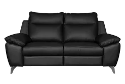 Sofa skórzana 2-osobowa czarna PERLE