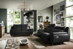 Sofa skórzana 2-osobowa czarna PERLE