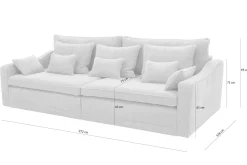 Sofa sztruksowa rozkładana podwójnie EVORA