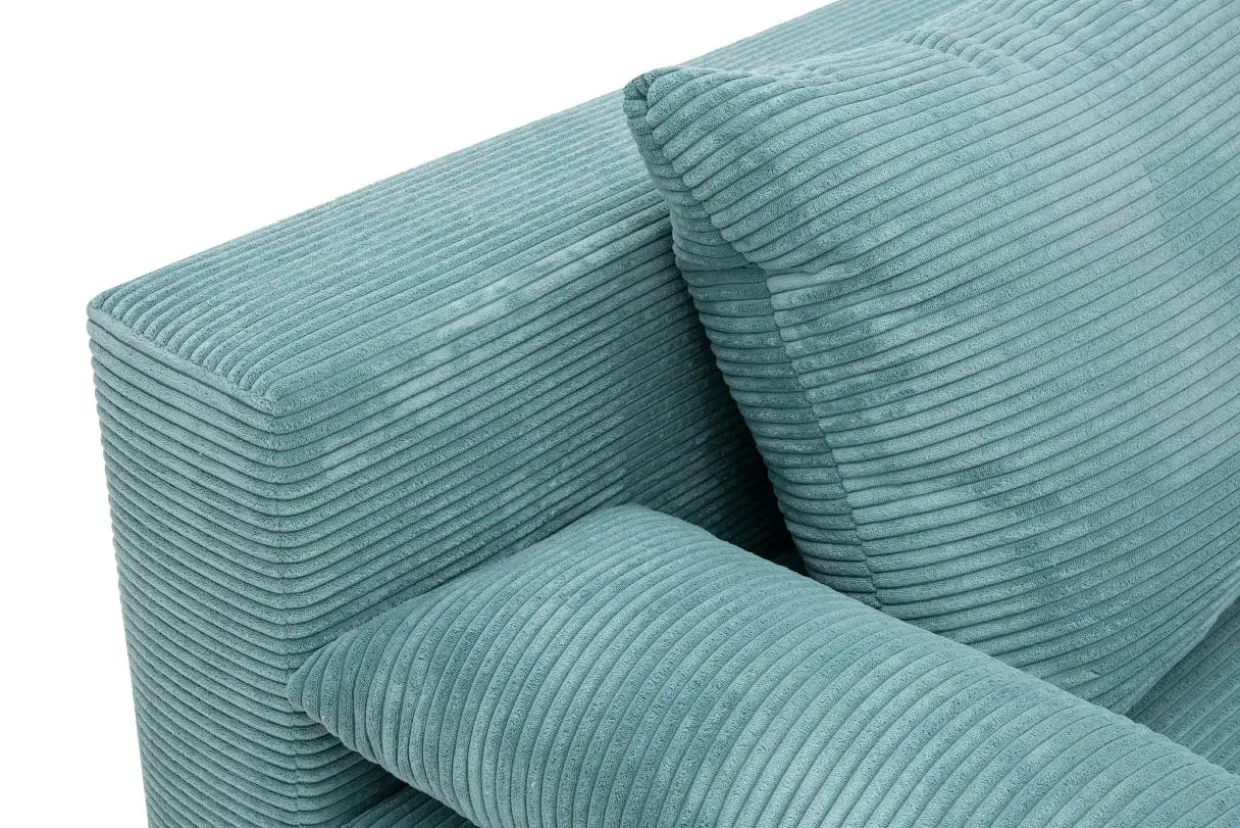 Sofa sztruksowa turkusowa LIBIA