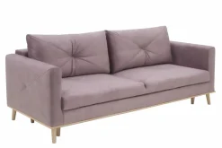 Sofa welurowa na drewnianych nóżkach LAVENDE