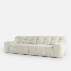 Sofa z regulowanym siedziskiem jasnobeżowa CAMPILE