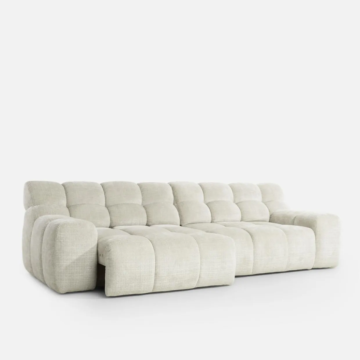 Sofa z regulowanym siedziskiem jasnobeżowa CAMPILE