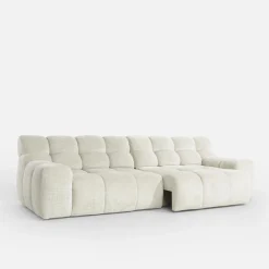 Sofa z regulowanym siedziskiem jasnobeżowa CAMPILE