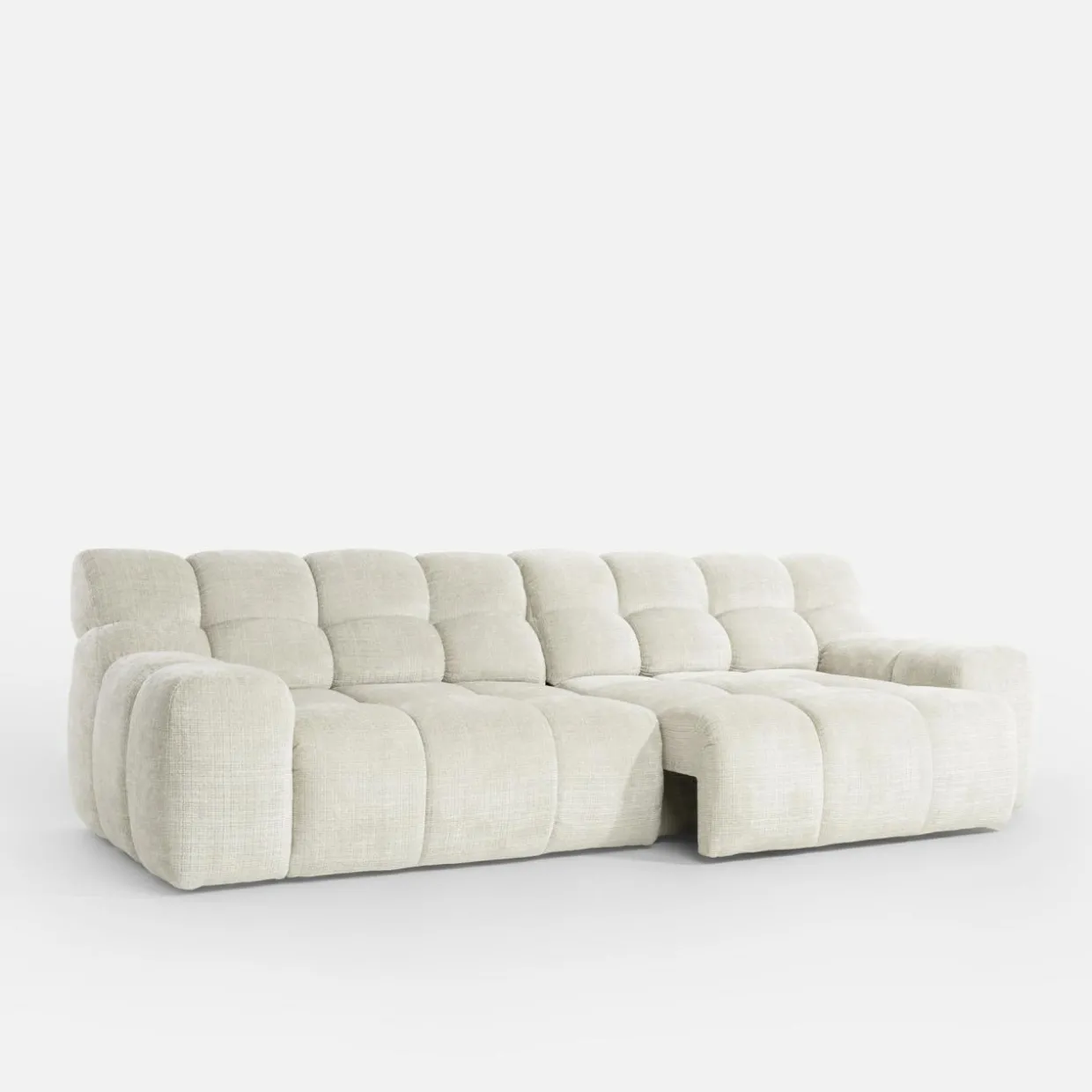 Sofa z regulowanym siedziskiem jasnobeżowa CAMPILE