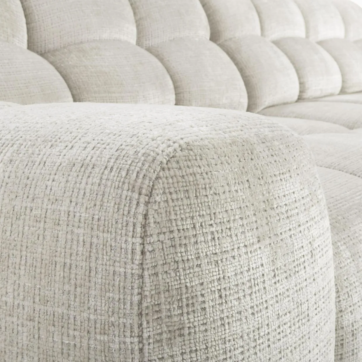 Sofa z regulowanym siedziskiem jasnobeżowa CAMPILE