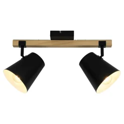 Spot listwa 2 reflektory drewno czarna ELTI