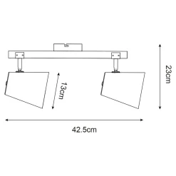 Spot listwa 2 reflektory drewno czarna ELTI