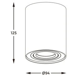 Spot natynkowy czarny RONDOC 9,3 cm