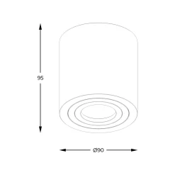 Spot natynkowy IP44 czarny RONDIP SL