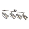 Spot regulowany 4 reflektorki srebrny SARDO