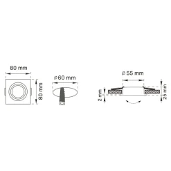 Spot wpuszczany kwadratowy złoty FINN