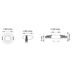Spot wpuszczany okrągły czarny FINN
