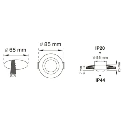 Spot wpuszczany okrągły IP44 biały FINN