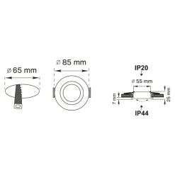 Spot wpuszczany okrągły IP44 czarny FINN