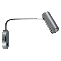 Srebrny nowoczesny kinkiet z regulowanym ramieniem TUBO WL