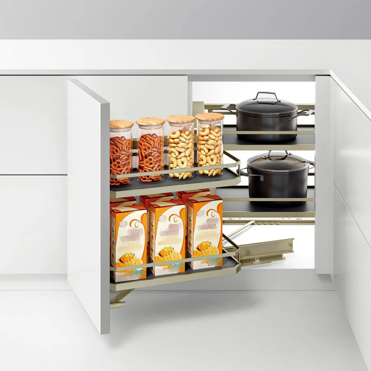 Stelaż do cargo narożnego, lewostronny, champagne gold