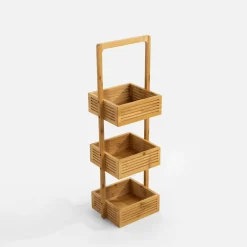 Stojak łazienkowy bambusowy 3-poziomowy 23x19x70 cm