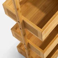 Stojak łazienkowy bambusowy 3-poziomowy 23x19x70 cm