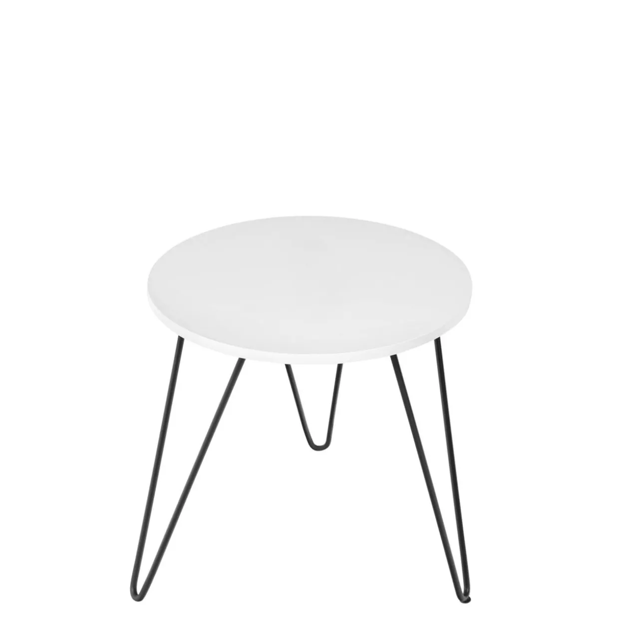 Stolik kawowy okrągły biały połysk SARDA L