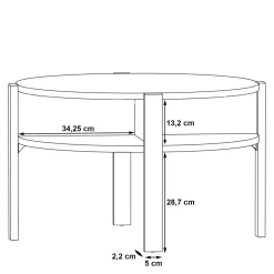 Stolik kawowy okrągły TOBAGO BIAŁY