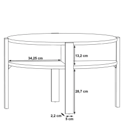 Stolik kawowy okrągły TOBAGO BETON