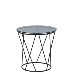 Stolik kawowy okrągły ze szklanym blatem 50 cm SANI
