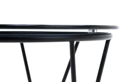 Stolik kawowy okrągły ze szklanym blatem 50 cm SANI