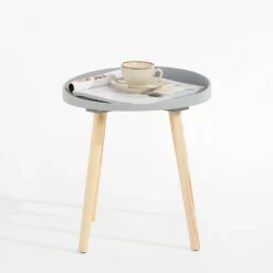 Stolik kawowy pomocniczy szary 44 cm