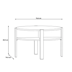 Stolik kawowy z półkami TOBAGO