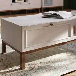 Stolik kawowy z szufladą szary