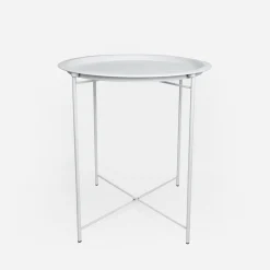 Stolik kawowy z tacą biały 51 cm