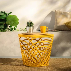 Stolik ogrodowy z pojemnikiem HAMILLO żółty