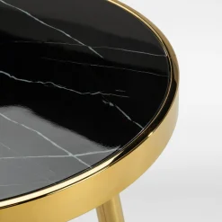 Stolik okrągły na złotych nogach EFUZZO