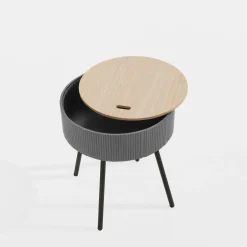 Stolik okrągły szary 40,5x47,5 cm