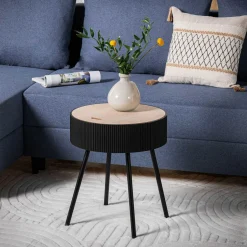 Stolik okrągły szary 40,5x47,5 cm