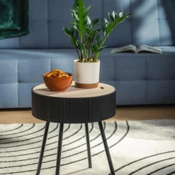 Stolik okrągły szary 40,5x47,5 cm