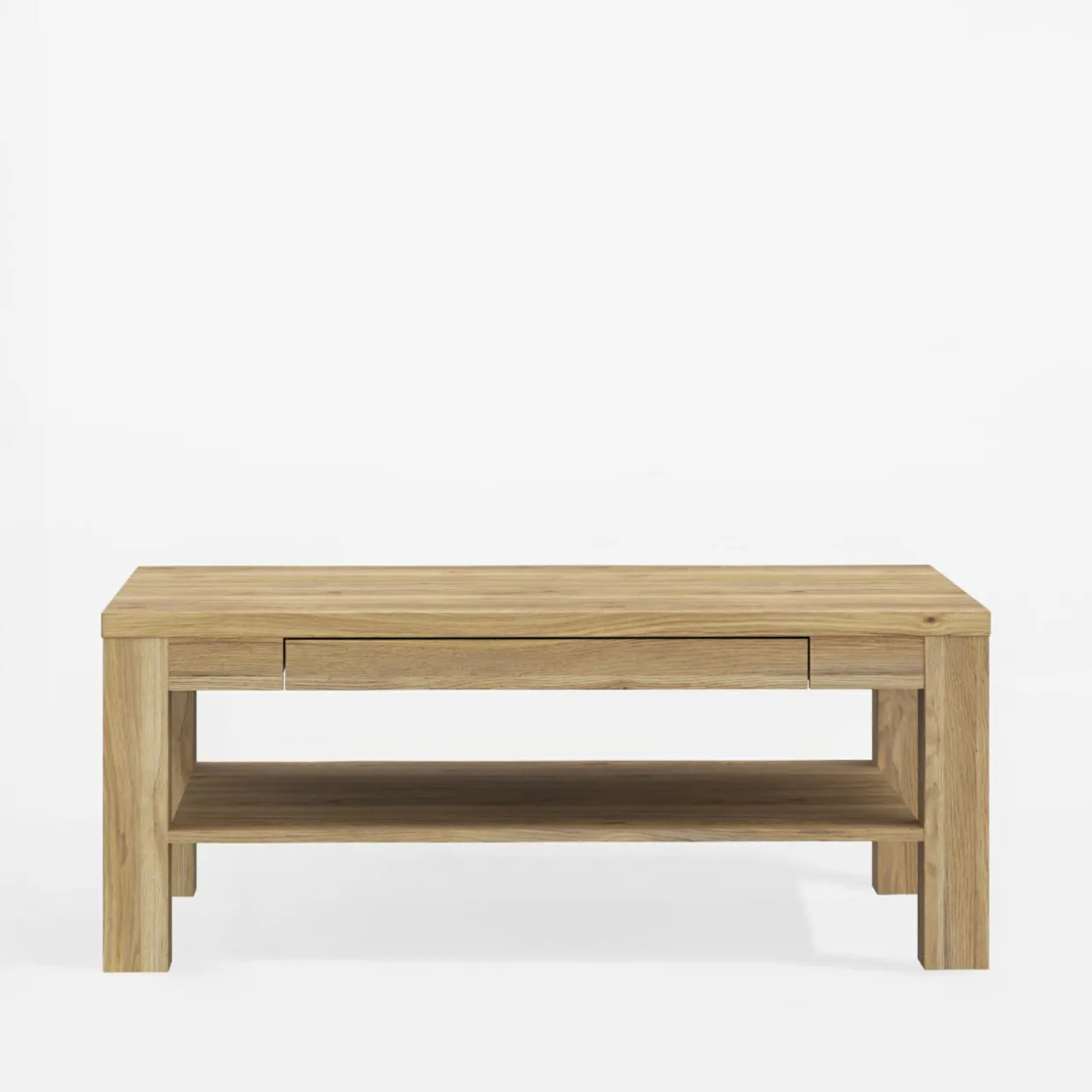 Stolik z szufladą w kolorze drewna