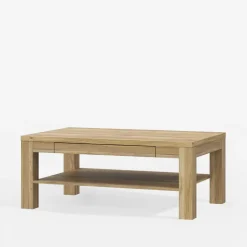 Stolik z szufladą w kolorze drewna