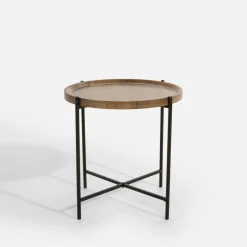 Stolik z tacą brązowo-czarny 41 cm