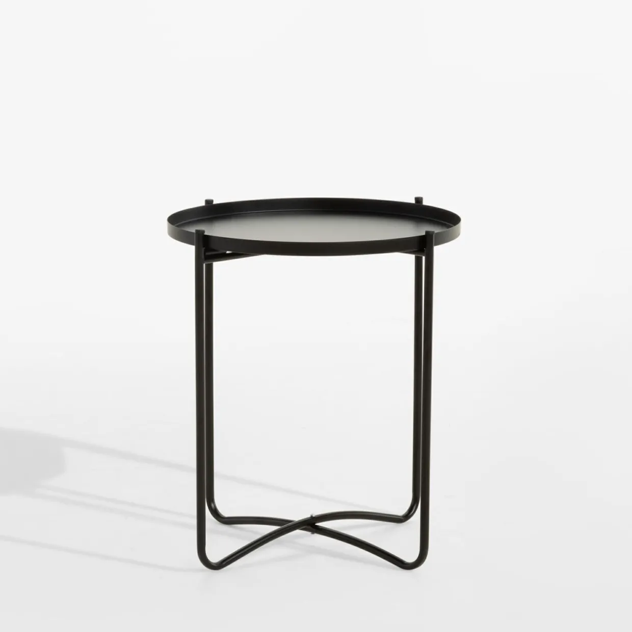 Stolik z tacą czarny 46 cm