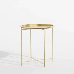 Stolik z tacą złoty 50 cm