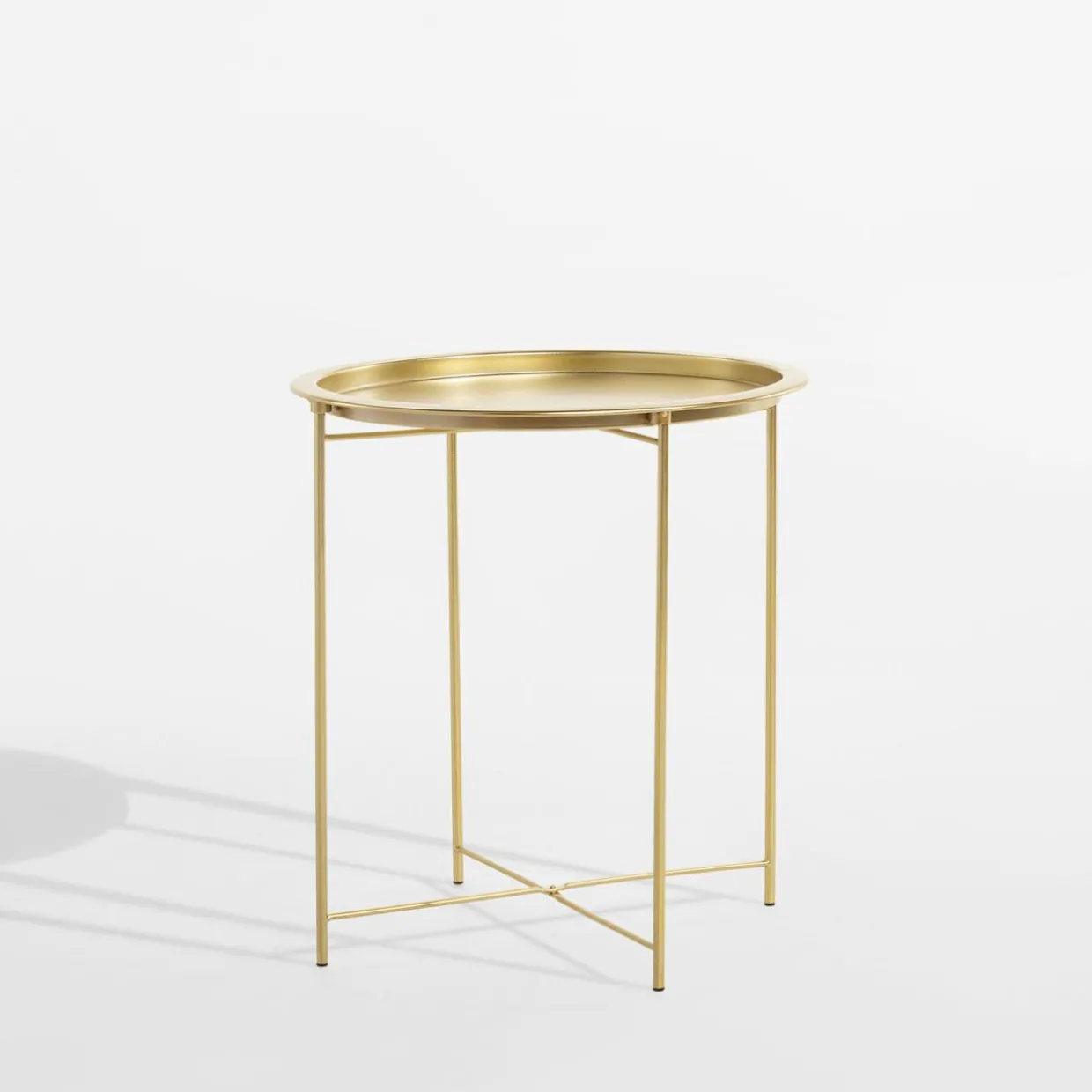 Stolik z tacą złoty 50 cm